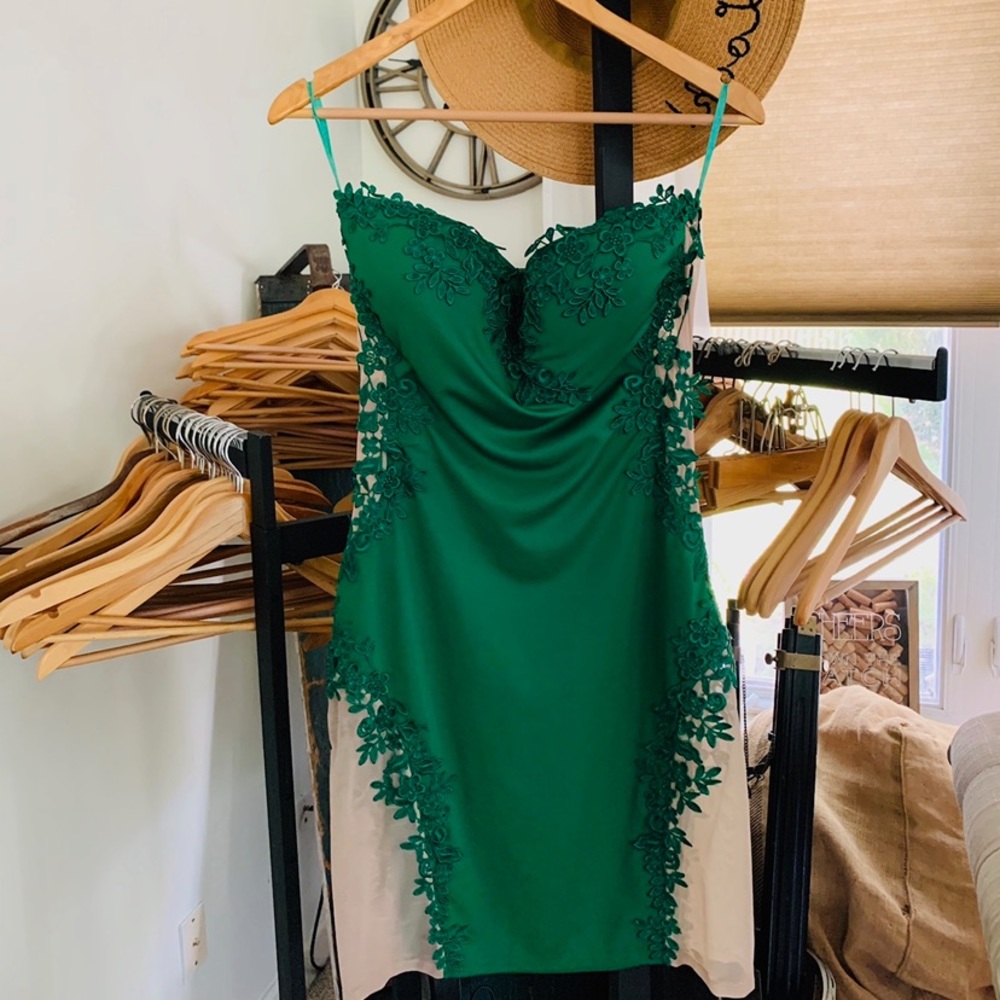 Sexy Green Strapless Mesh Dress